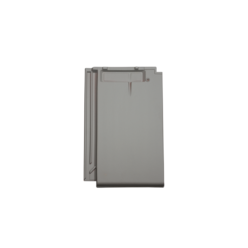 Dachziegel von Jacobi aus Ton mit moderner Flachziegeloptik in der Oberfläche edelgrau