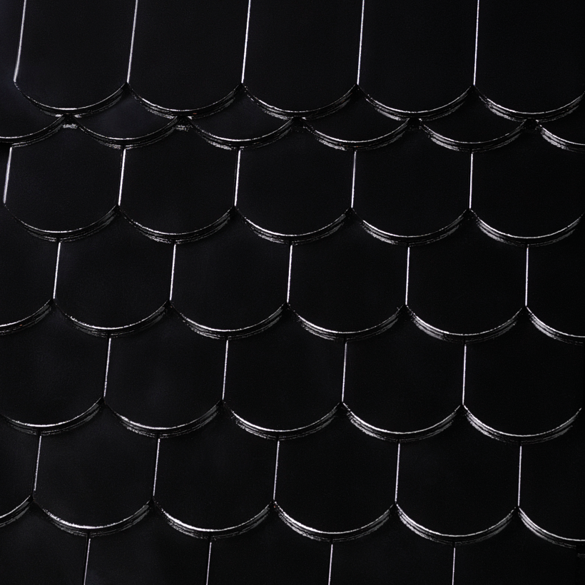 Gedeckte Fläche mit Biberschwanzziegel in vulkanschwarz