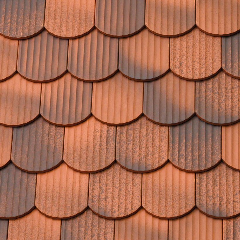 Gedeckte Fläche mit Wellenbiber geflammt